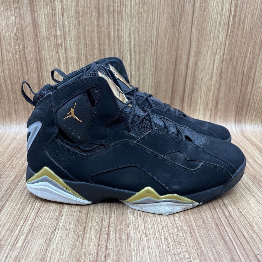 Jordan True‎ Flight Black Metallic Gold 342964-070 Men’s Size 8 Lace Up Sneakers